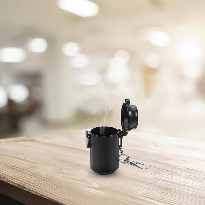 حاوية سجائر محمولة كبيرة بسدادة مقاومة للتسرب، بحجم الجيب للسفر، للاستخدام في الهواء الطلق والمنزل، باللون الأسود - Image 4